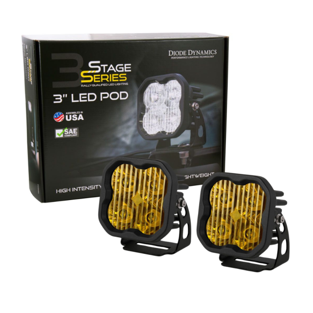 DIODE STAGE SERIES 3" SAE YELLOW PRO LED POD (PAIR) main image